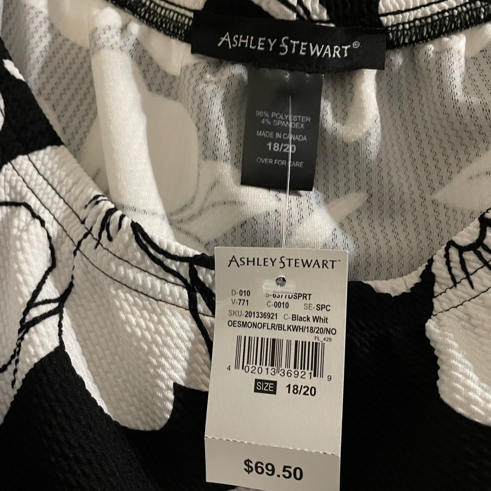 Ashley Stewart Black and White Floral Maxi Dress - Picture 2 of 4
